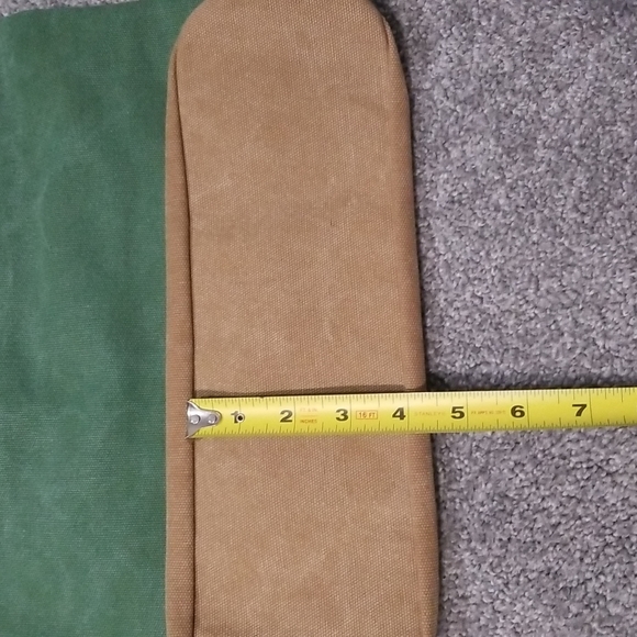 Canvas Shopper/Shoulder Bag in Green - Picture 5 of 15